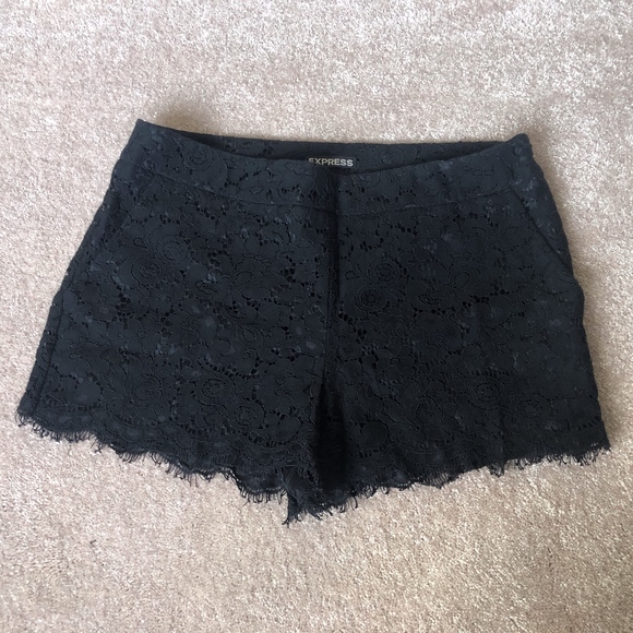 Express Black Lace Shorts - Picture 1 of 6